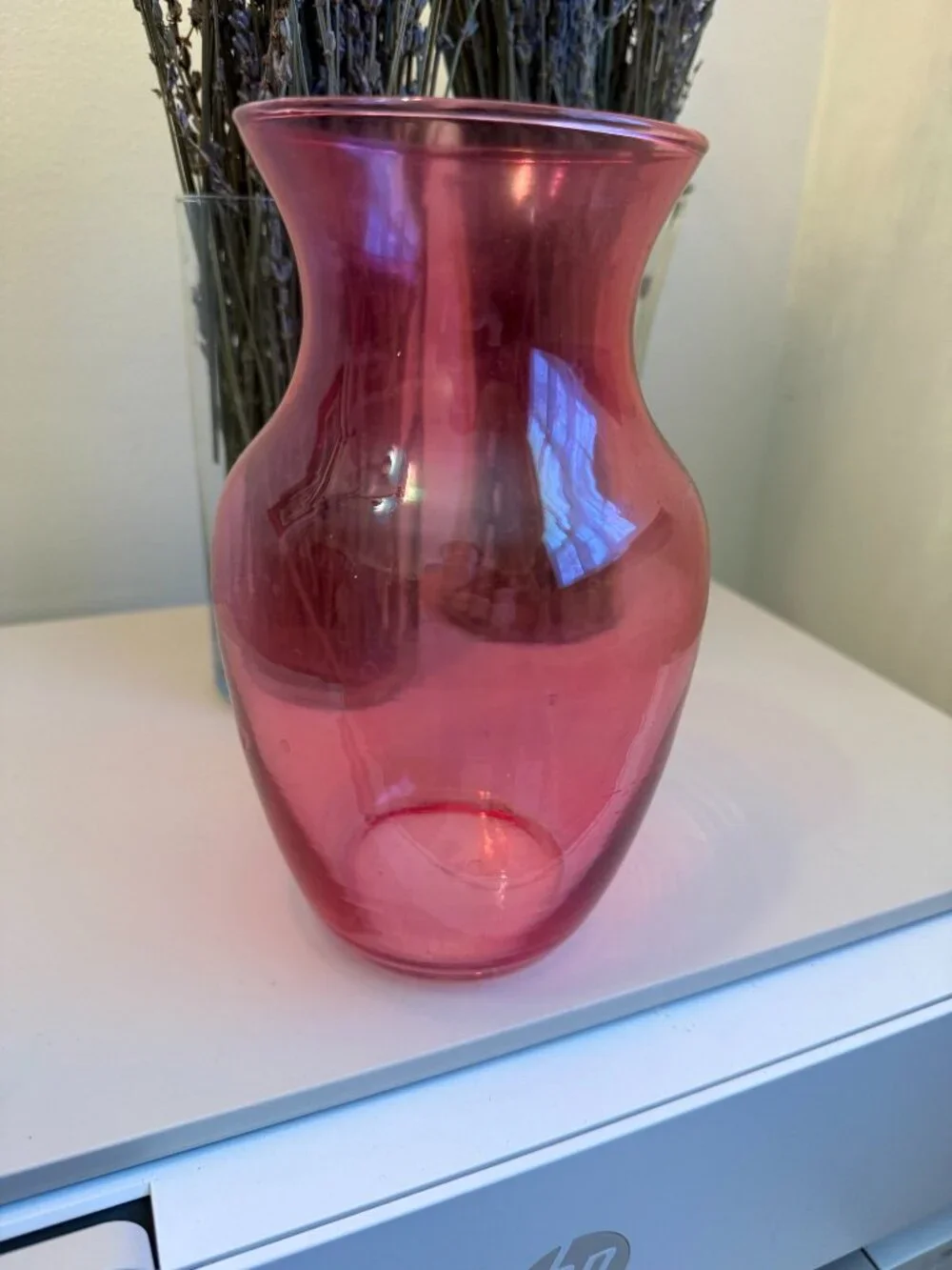 Pink Glass Flower Vase